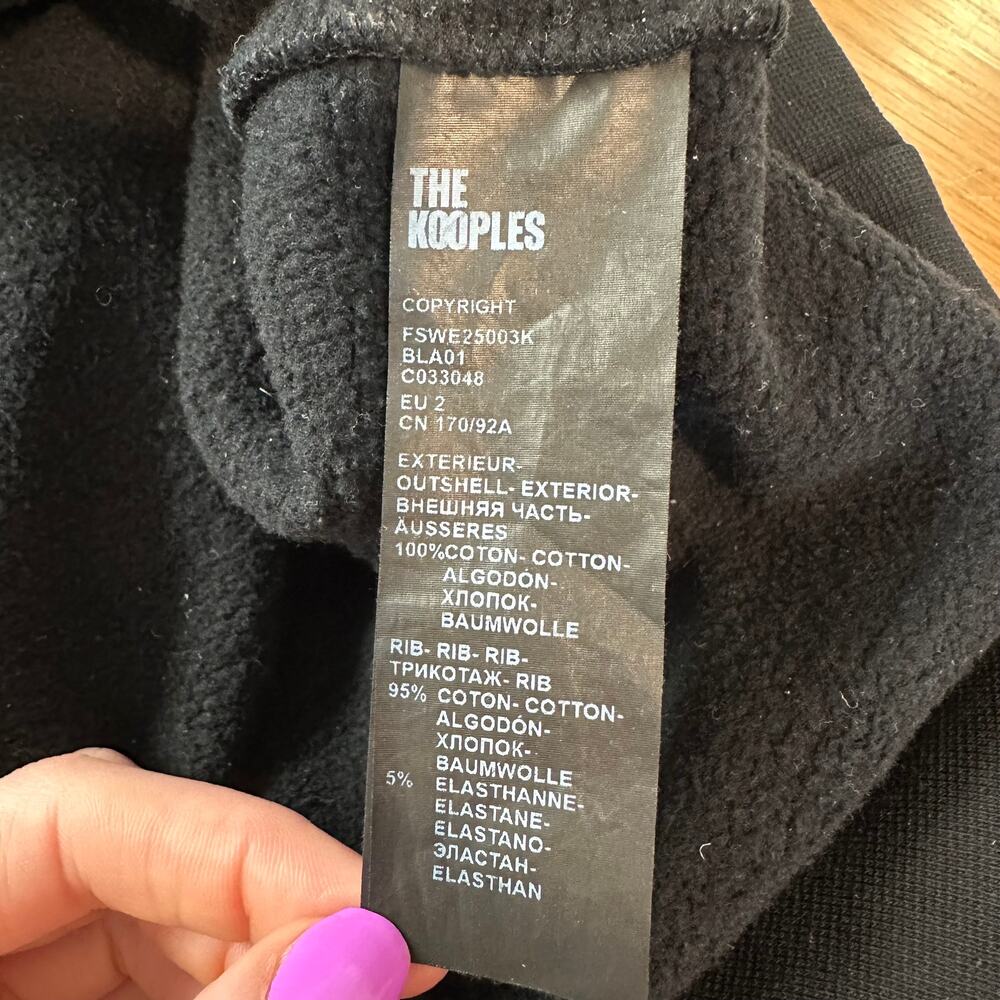 The Kooples Logo Sweatshirt Crew Neck Relaxed Fit, Black - Picture 12 of 13